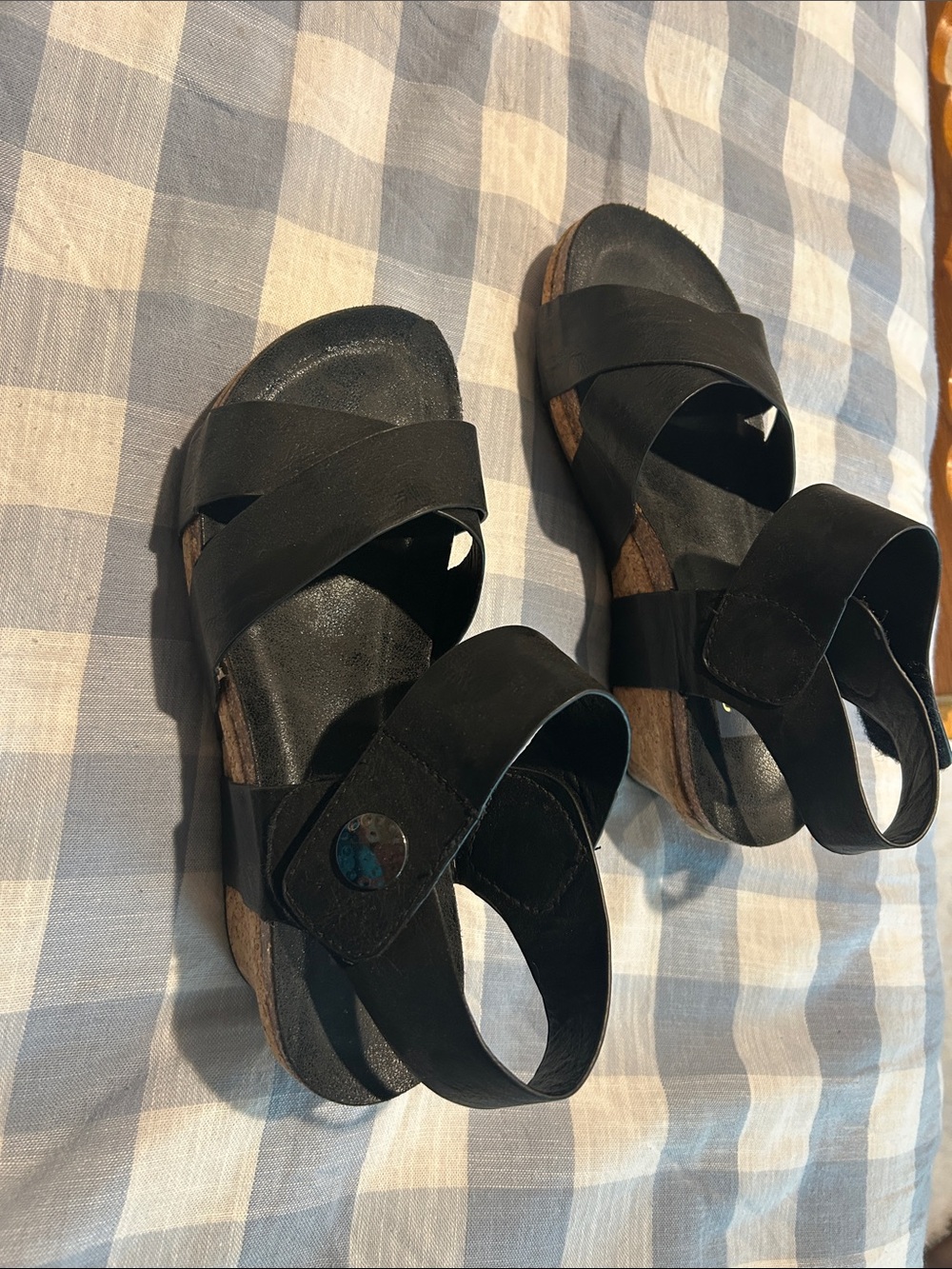 Natural Reflections Black Platform Sandals